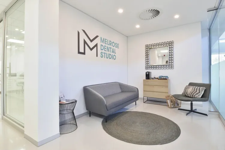 Comfortable waiting lounge at Melrose Dental Studio